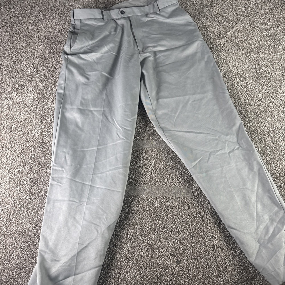 Izod Pants Mens Size 36x34Golf Polyester Gray Active Pockets Athletic